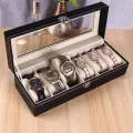 6 Slot Luxury Watch Box with Attractive Display Case, Creative Design for Storage and Gift Use. 