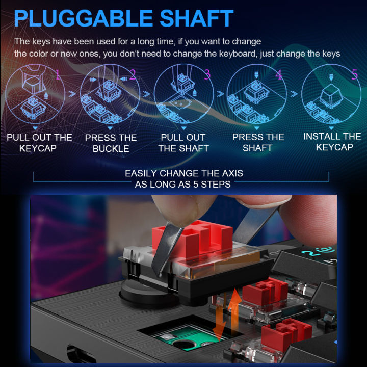 REDRAGON%20Horus%20K618%20RGB%20support%20Bluetooth%205.0%20wireless%20USB%202.4G%203%20mode%20Mechanical%20Gaming%20Keyboard%20104%20Keys%20for%20Compute%20PC%20Laptop%20-%20Image%204