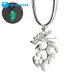 EOCO MALL Chain Necklace Electroplated Silver Fluorescent Dragon Necklace. 