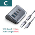 Yottamaster Multiple USB A Type C Hub 4/7 Slot 10Gbps Socket Docking Station Multi USB 3.0 Port Splitter Extensor Dock Adapter.