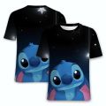 Funny Disney T-Shirts Lilo and Stitch Cartoon Anime 3D Print Men Women Casual Fashion Oversized T Shirt Kids Boy Girl Tees Tops.