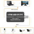 1 PCS LCC261 1080P CVBS to USB Video Capture Card Black Aluminum Alloy 264 and MJPEG Two Streamer Encoder AHD CVI TVI to USB UVC Capture.