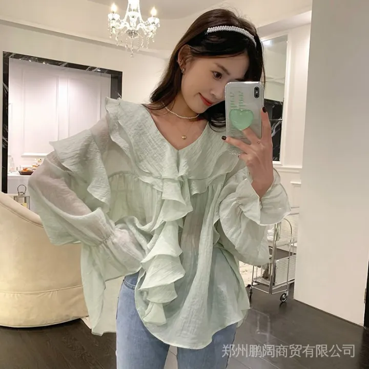 Chic%20Gentle%20Ruffled%20Western%20Style%20Shirt%20New%20Long-Sleeved%20Women's%20Spring%20Shirt%20Fashionable%20Design%202024%20-%20Image%204