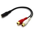 2X 2-RCA Male to Female 3.5mm Jack Aux Stereo Audio Cable. 