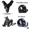 Motorcycle Helmet Chin Mount Holder Bracket for Mobile & GoPro.