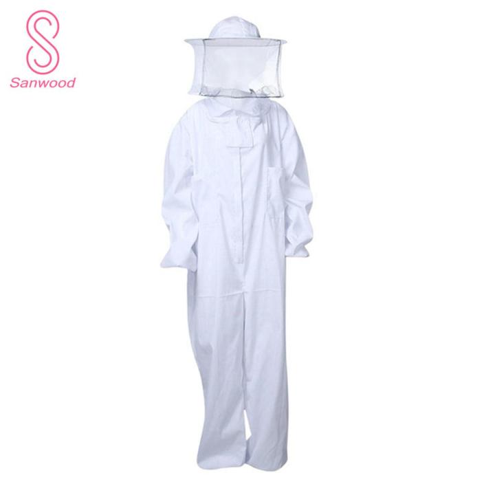 Beekeeping Bodysuit Safe Bee Keeper Outfit with Protective Round Veil Hood