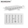 SILIKOLOVE 6-Concave Ball Long Strip-Shaped Silicone Mouse Cake Mold 3d Baking Tools Dessert Decoration Bakeware For Wedding.