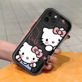 TA for iPhone 11 12 13 14 15 Pro Max 14 15 Plus Back Cover Soft Square Hello Kitty Pattern Cases Silicone Camera Protection Phone Case.