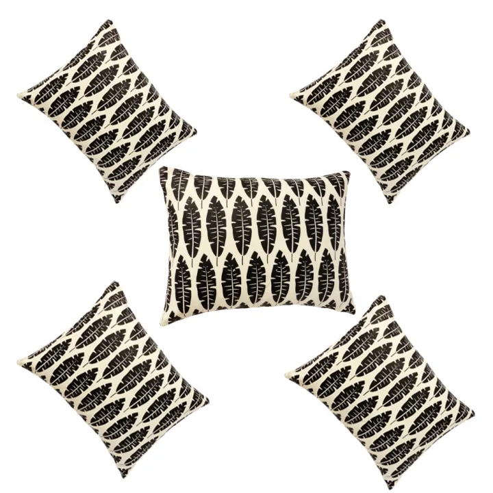 Fiber%20Cushion%20with%20Cover,%20Black,%20(9"x12"),%20Set%20of%205%20-%20Image%202