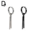 1Pc Earrings Stainless Steel Anti-fading Simple Stylish Men's Ear Clip Square Strip Without Ear Holes. 