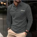 2023 Autumn And Winter New Men's POLO Shirt Double-layer Standing Collar Shirt Long-sleeved Sports Polo Shirt High Quality Shirt.