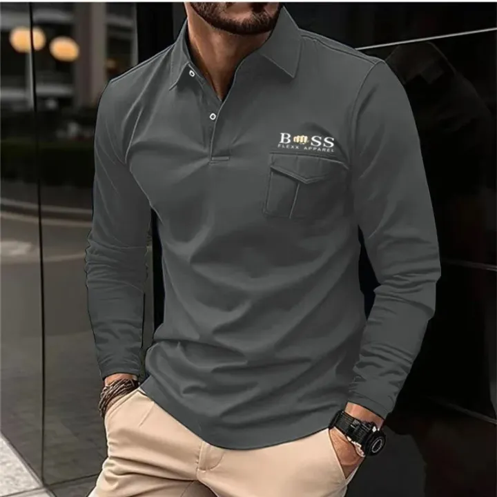2023%20Autumn%20And%20Winter%20New%20Men's%20POLO%20Shirt%20Double-layer%20Standing%20Collar%20Shirt%20Long-sleeved%20Sports%20Polo%20Shirt%20High%20Quality%20Shirt%20-%20Image%204