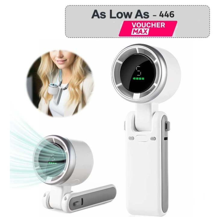 Turbo Fan HandheldRechargeable Fan Portable Mini Hand Fan USB Rechargeable Foldable Hanging Neck Fan 3600mAh USB Mini Portable Small Turbo Fan