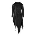 Men's Zipper Asymmetrical Hoodie Jacket Coat Retro Punk Style Party Outwear.