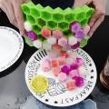 Silicone Ice Cube Tray With Lid, Honeycomb Shape (1 Pics). 