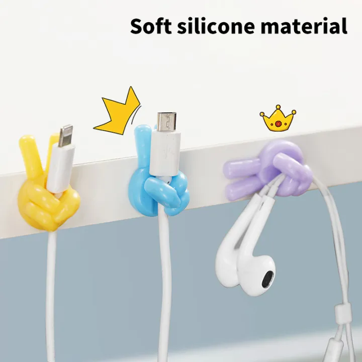 1/6/10PCS%20Finger%20Shape%20Cable%20Clips%20Holder%20Cute%20Charging%20Cord%20Management%20Home%20Office%20Car%20Desk%20Tidy%20Self-Adhesive%20Cable%20Winder%20Conbo%20-%20Image%204