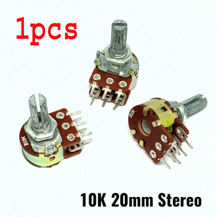 B10K%2010K%20Ohm%20WH148%206Pin%20Linear%20Dual%20Rotary%20Potentiometer%20Pot%20Shaft%2020mm%20Stereo%20Volume%20Controller%20-%20Image%202