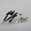 Romantic Demon And Angel Wings How To Train Your Dragon Shape Open Adjustable Couple Ring For Lover Valentine's Day Jewelry Gift. 