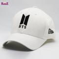 Black And White Bts Embroidery Logo Curved Cap - Cap.