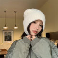 Plush Bear Earmuffs Cap For Women Winter Warm Ear Protection Bomber Hat Thick Lamb Fleece Earflap Bonnet Girl Cartoon Beanies. 