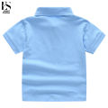 Elegantstunning Boys Lapel Short Sleeves T-shirt Simple Solid Color Tops Summer Cotton Breathable Shirt For 1-10 Years Old Kids. 