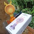 Rechargeable Stylish Cartoon Shape Mini Turbo Fan With Mobile Holder For Indoor & Outdoor Use -  Multicolor. 