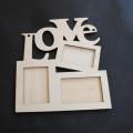 Hollow Love Wooden Family Photo Picture Frame White Base Art DIY Home Decor New. 