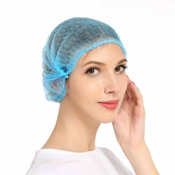 100 piece Disposable Non Woven Head Cover Hat Hair Net Anti Dust Hats Cap(senga cap)