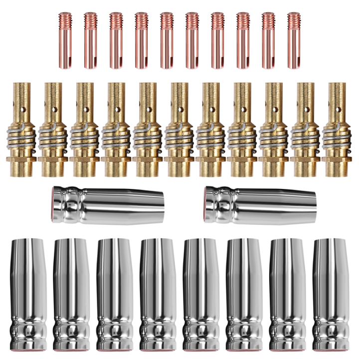 30Pcs 15AK Torch Machine Consumables MIG Torch Gas Nozzle Tips Holder for MIG Welding Machine
