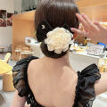 Fashion Fabric Flower Hair Claw for Lady Elegant Women Banana Hair Clips for Women Hair Accessories.