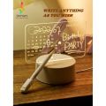 3D LED Note Board USB Message Board with WHITE PEN Creative Acrylic Lamp Night Lights Gifts Bedroom Desk Lamp. 