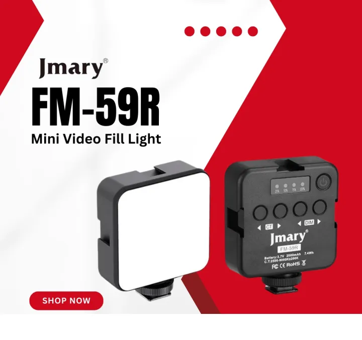Jmary%20FM-59R%20Rechargeable%20Mini%20LED%20Light%20Video%20Recording%20Mini%20Fill%20Light%20with%203%20Cold%20Shoe%20Mounts%20-%20Image%203