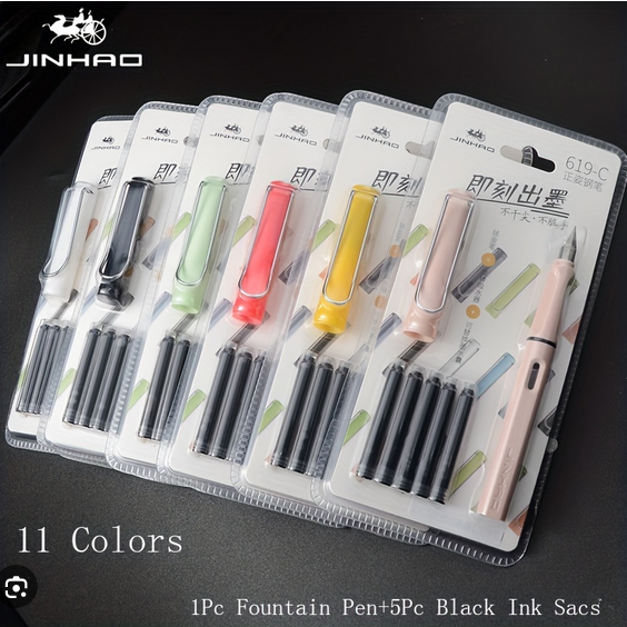 Jinhao%20619%20Fountain%20Pen%20Set%20with%20Black%20Ink%20-%20Medium%20Nib,%20Snap%20Cap%20Closure%20for%20School%20&%20Office%20Writing%20Supplies%20-%20Ideal%20Graduation%20Gift,%20Pen%20Set,%20Replaceable%20Ink%20-%20Image%207