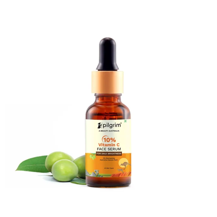 Pilgrim 10% Vitamin C Face Serum For Daily Brightness 30 ml | Face serum for glowing skin | Reduces Dark Spots & Evens Skin Tone | Fragrance Free | For Men and Women | All Skin Types | Visit the Pilgrim Store