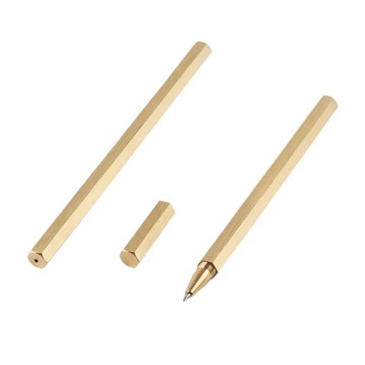 Hexagon%200.5mm%20Gel%20ink%20Pen%20Handmade%20Brass%20Liquid%20ink%20Roller%20ball%20Pen%20Classic%20Drop%20shipping%20-%20Image%202