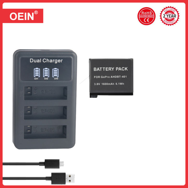 4Pcs%201600mAh%20For%20GoPro%20Hero%204%20Hero4%20battery%20+%20Charger%20for%20go%20pro%20AHDBT-401%20HERO4%20Black%20Silver%20action%20camera%20accessories%20-%20Image%204