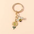 Cute Smile Sun Keychains Enamel Plant Cactus Charms Keyrings Women Men Handbag Pendants Key Chains Accessories DIY Jewelry Gifts. 