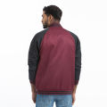 Masculine Winter Taffeta Raglan Sleeve Jacket - Co Burgundy. 