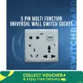 5 Pin Multi Function Universal Wall Switch Socket - Universal Socket. 