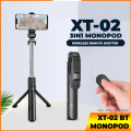 XT-02 3 In 1 Bluetooth Selfie Stick Horizontal and Vertical Shooting Mobile Phone Tripod Remote Control Selfie Stand for Making TikTok, Vlog Videos and Tripod Stand xt 02 Selfie Stick. 