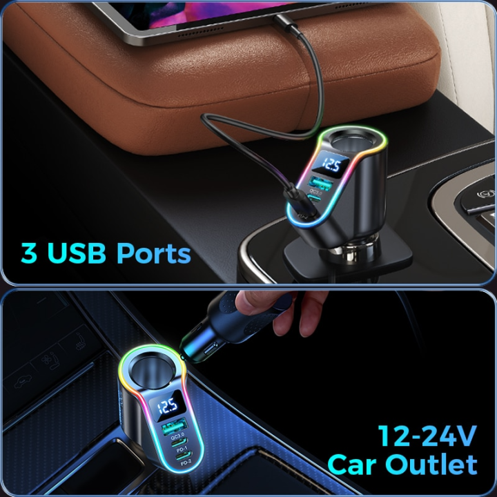 Joyroom%20150W%204%20in%201%20Cigarette%20Lighter%20USB%20Car%20Charger%20Adapter%20PD3.0%20&%20QC3.0%2030W%20Super%20Fast%20USB%20C%20Car%20Charger%20-%20Image%204