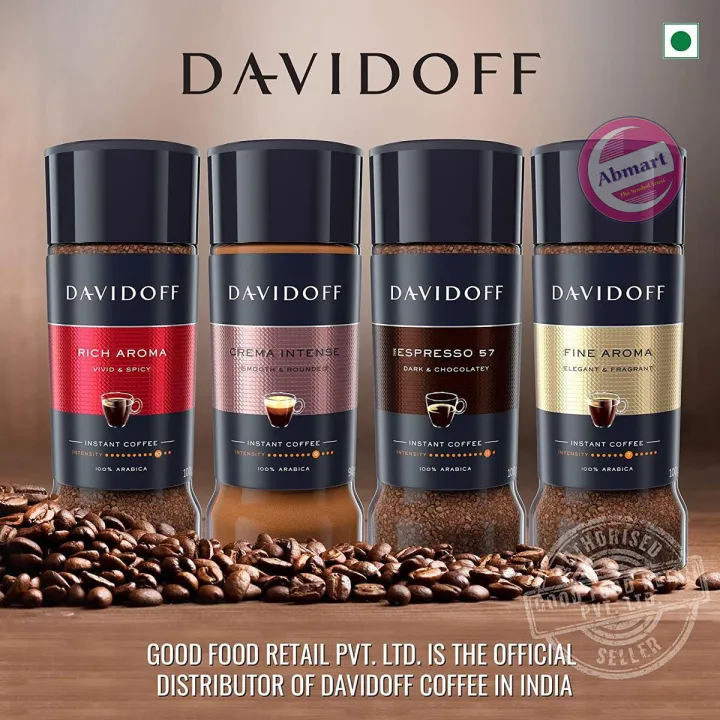 Davidoff Café Instant Coffee, Espresso 57, Rich Aroma, Fine Aroma, Crema Intense, Single price-3.5oz/100g