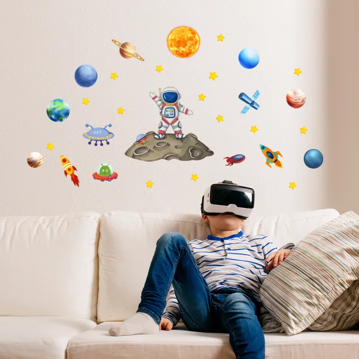 Cartoon%20Space%20Astronaut%20Wall%20Stickers%20Creative%20Home%20Wall%20Decor%20Self-adhesive%20Kids%20Room%20Decoration%20Bedroom%20Background%20Wall%20Decor%20-%20Image%205