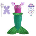 Little Mermaid Ariel Princess Costume Kids Purple Dress For Girls Cosplay Children Carnival Birthday Party Mermaid Dress 2-10T.