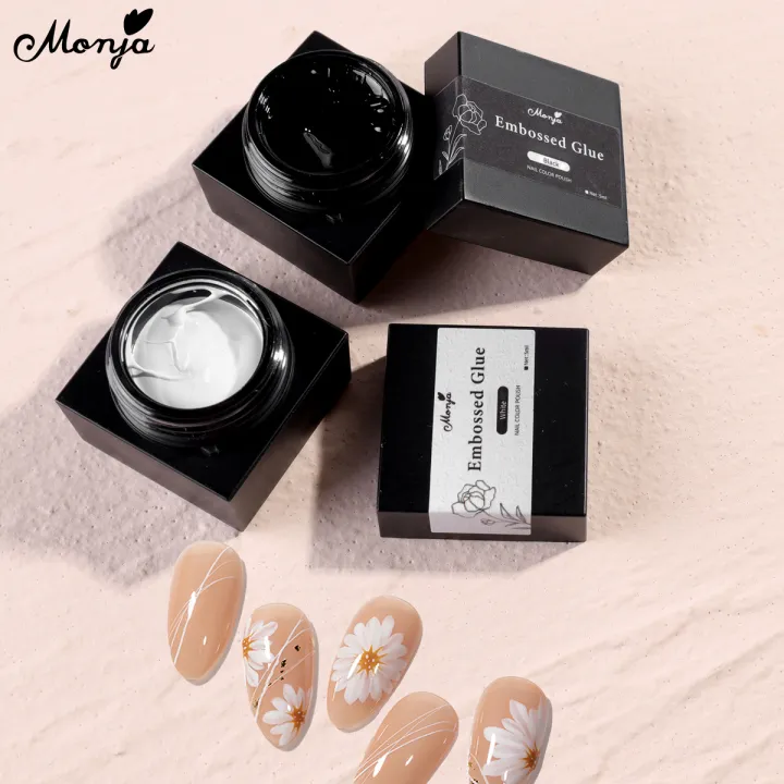 Monja%205ml%203D%20Painted%20Embossed%20Gel%20No-wash%20Black%20White%20Nail%20Art%20Plaster%20Nail%20Gypsum%20Drawing%20Gel%20Nail%20UV%20Gel%20DIY%20Makeup%20Tool%20-%20Image%205