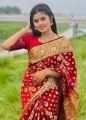 Red Soft Silk Katan Saree For Women Without Blouse Pieces - Multicolor- Suitable for All Season. 