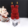 3D Rose Bear Candle Silicone Mold Handmade Geometric Aromatherapy Candle Gypsum DIY Bear Shaped Cake Chocolate Molds Craft Gifts. 