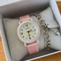 【Can last for 5 years】 in Milk Huhu Girl Children's Watch Girl's Heart Small Dial Simple Mori Style Small High-Looking Student Cute. 