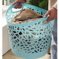 Folding Laundry Basket Plastic Large Dormitory Laundry Basket Bathroom Dirty Clothes Lou Household Toy Clothes Finishing Storage Basket.