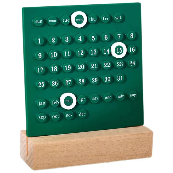 Wooden%20Desk%20Calendar%20Perpetual%20Calendar%20Retro%20Home%20Unique%20Gifts,Month%20Date%20Display,%20Desk%20Decorations%20for%20Office%2013.5%20X%2018cm%20Pink%20-%20Image%204